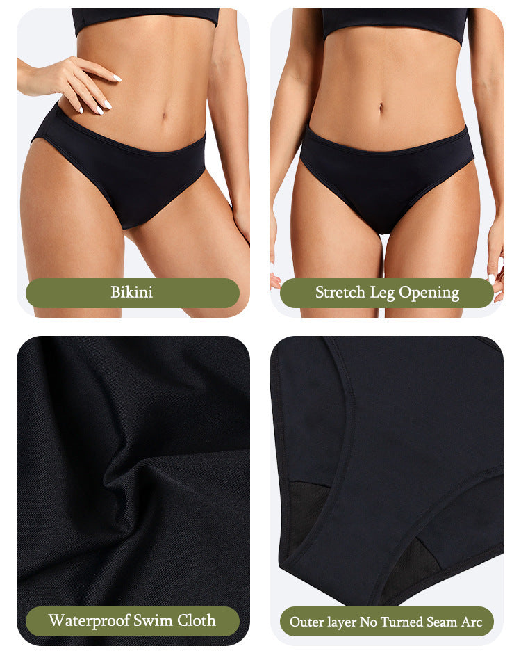 Maillot menstruel noir XS à 3XL : confort et protection optimale