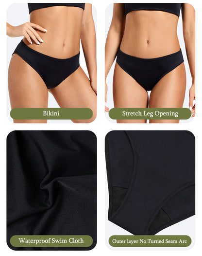 Maillot menstruel noir XS à 3XL : confort et protection optimale