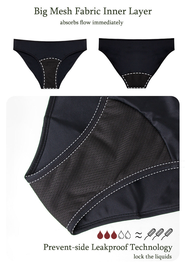 Maillot menstruel noir XS à 3XL : confort et protection optimale