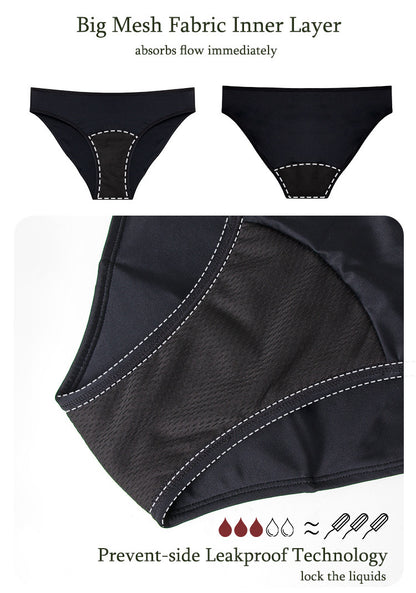Maillot menstruel noir XS à 3XL : confort et protection optimale